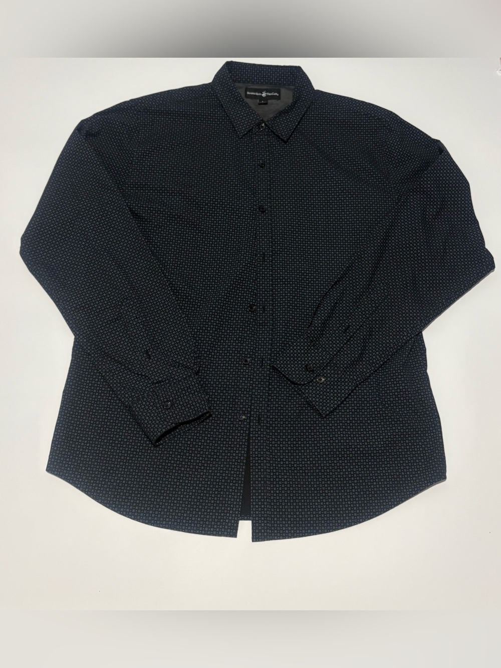 Beverly Hills Polo Club Navy Micro Dot Long-Sleeve Button-Down Shirt
